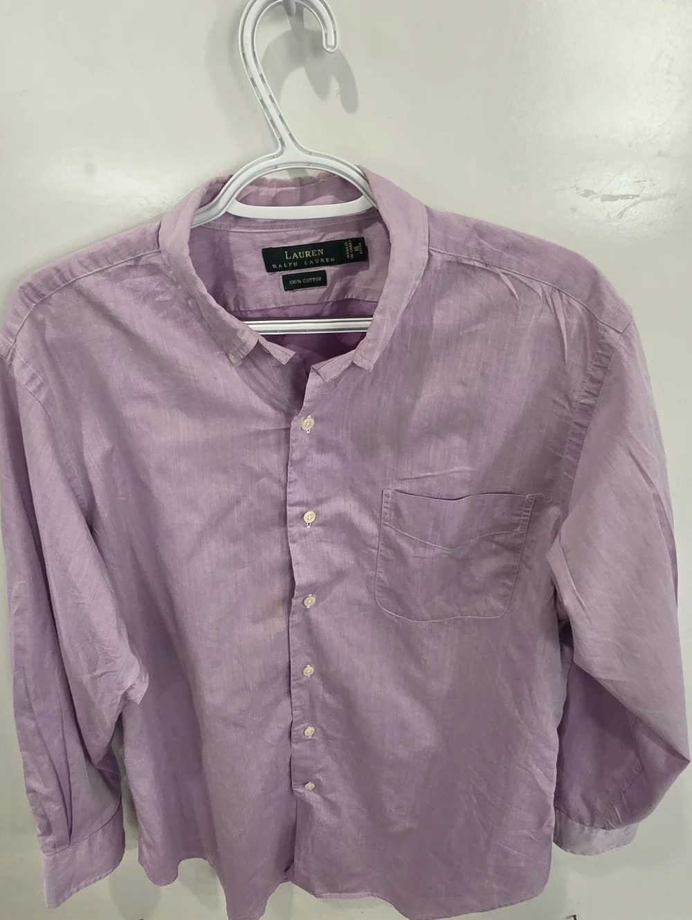 Lauren Ralph Lauren WoMen's Lavender Button-Down Shirt Plus Size Size 16